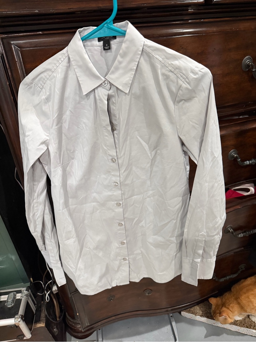 Ann Taylor Men's Long-Sleeve Dress Shirt - Light Gray